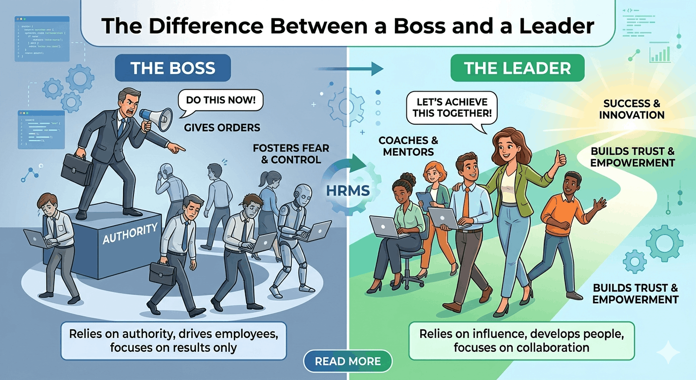 The Difference Between a Boss and a Leader cover image - HR Vinda blog