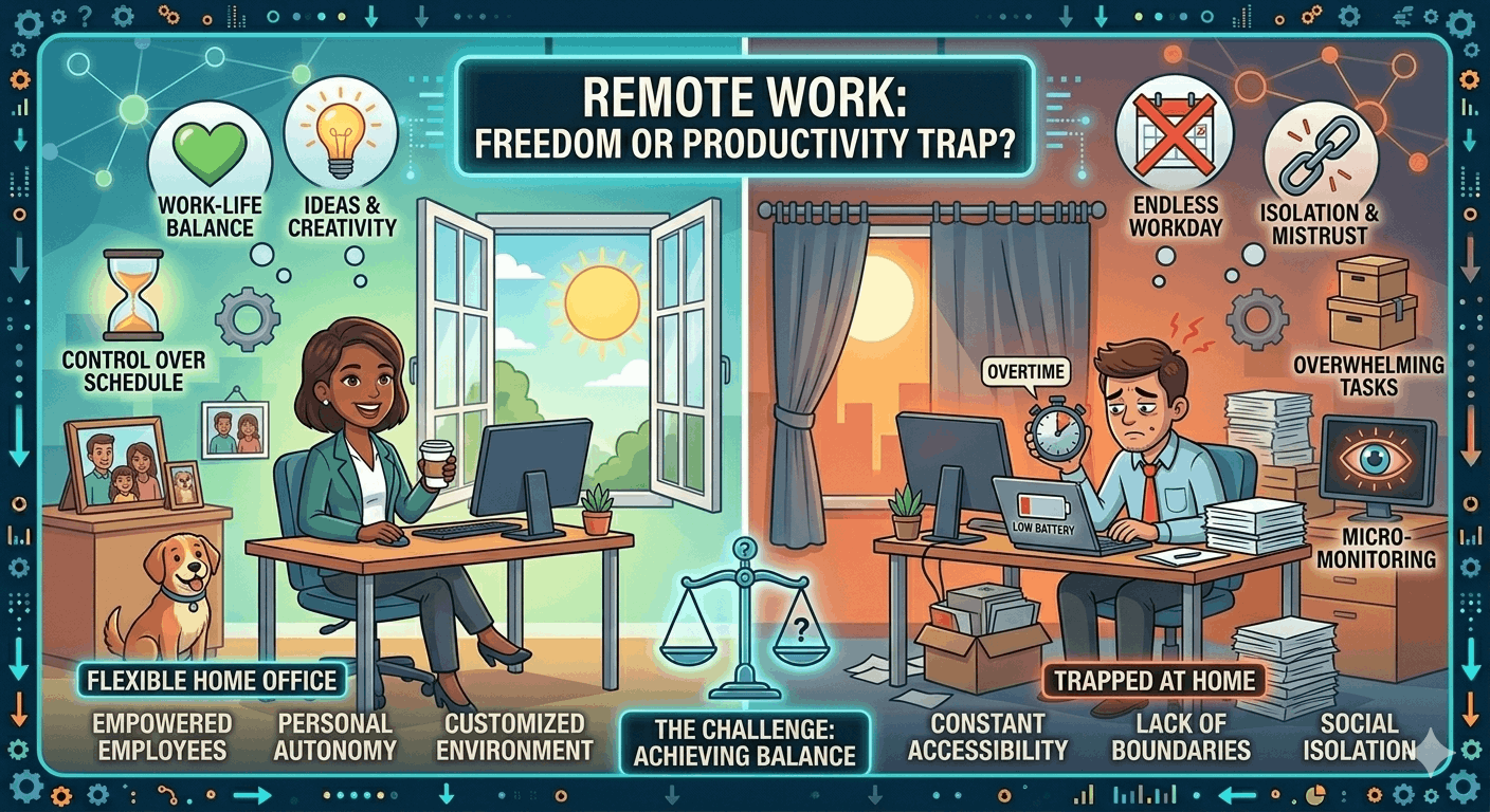 Remote Work: Freedom or Productivity Trap? cover image - HR Vinda blog