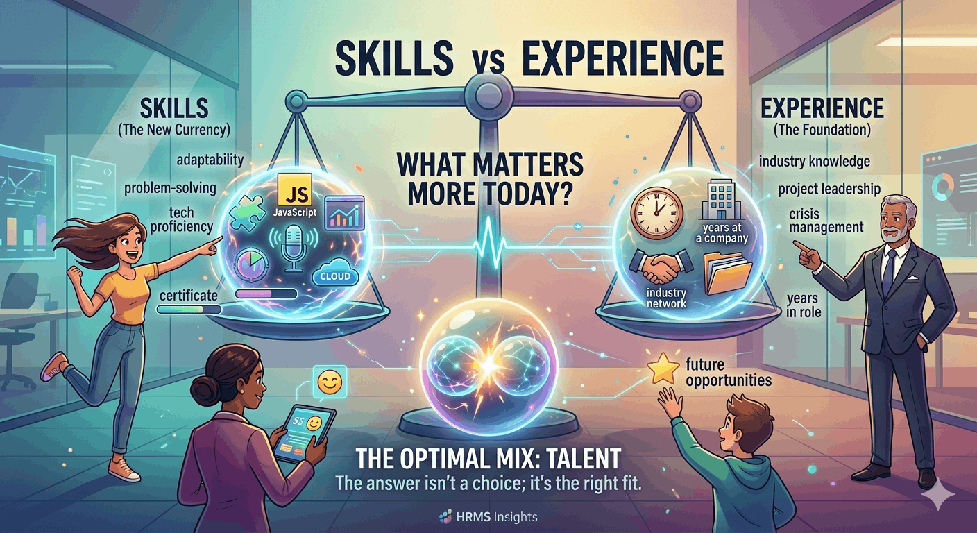 Skills vs Experience: What Matters More Today? cover image - HR Vinda blog